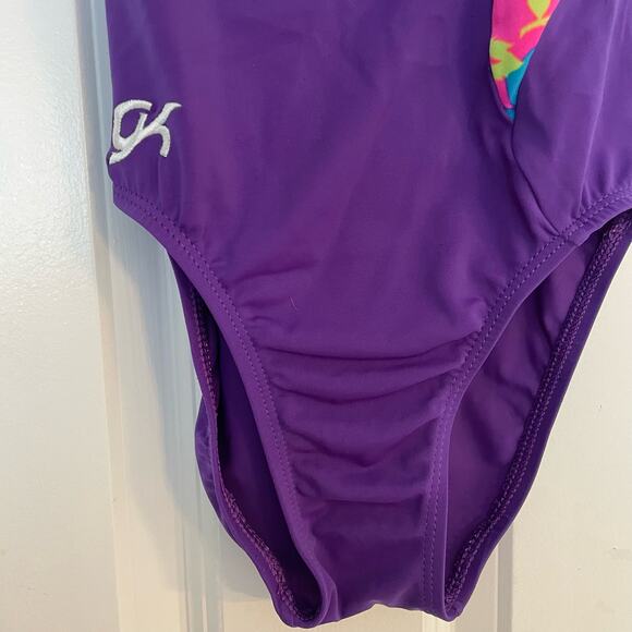 GK Gymnastics Leotard Purple Floral - Picture 2 of 5
